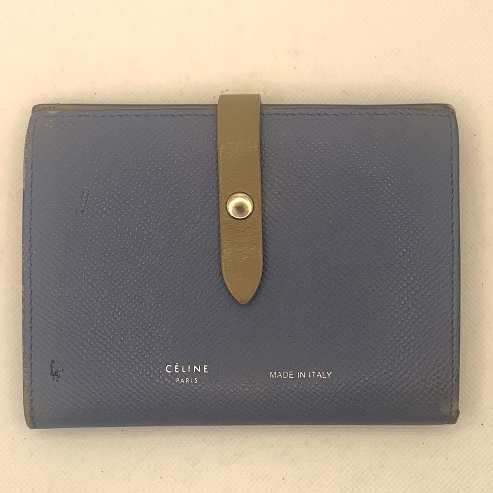 Celine Blue and Tan Wallet